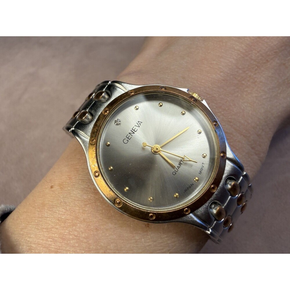 Two Tone Geneva Watch New Battery